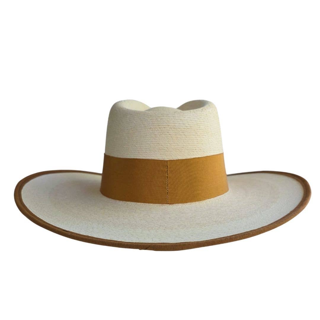 Fia Straw Western Crown Hat- Bleach Straw - Luxe EQ