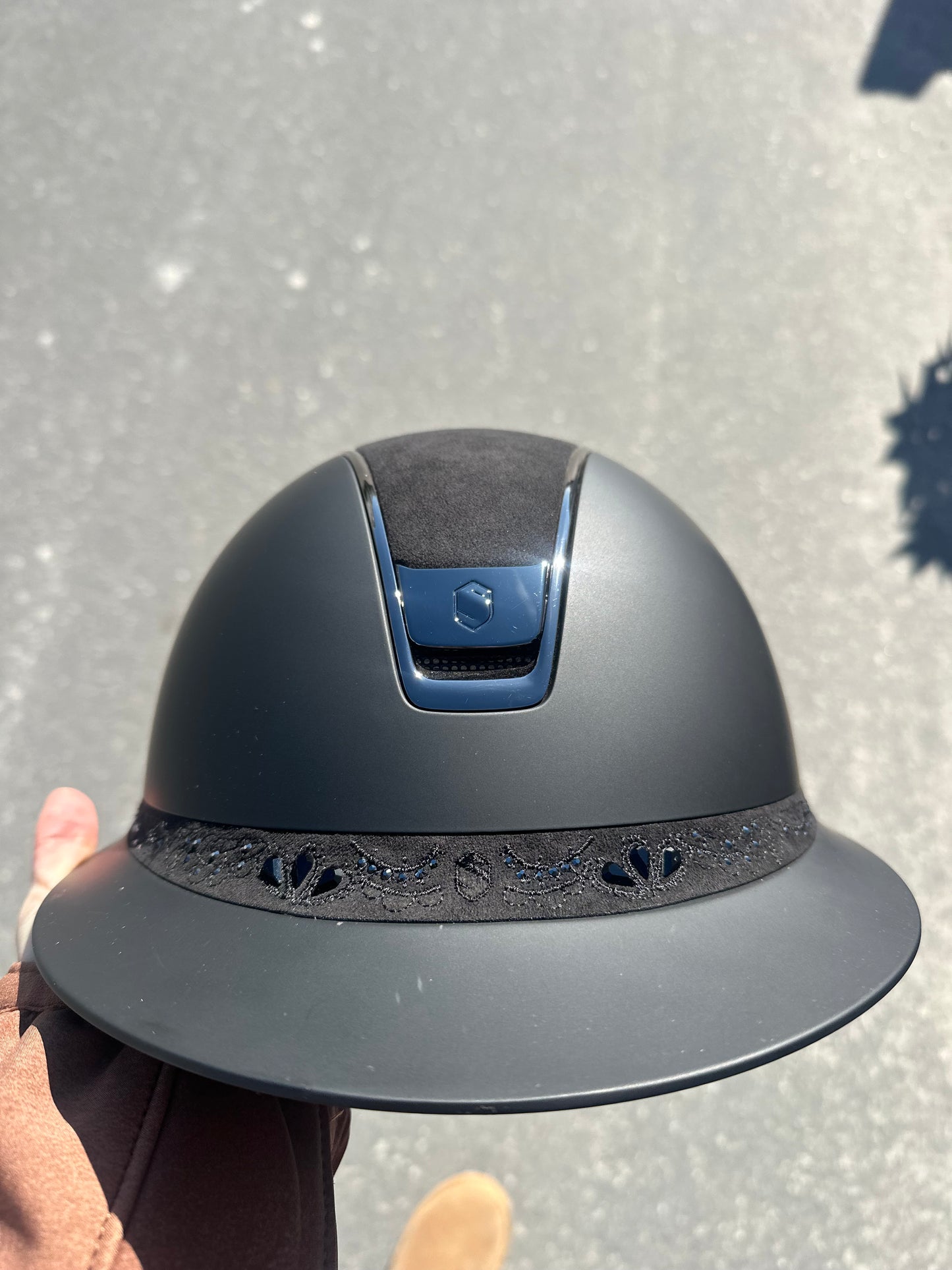 Samshield 2.0 Miss Shield Custom Crystal Flower Embroidery/Top Alct/Black Chrome Blazon/Black Chrome Trim