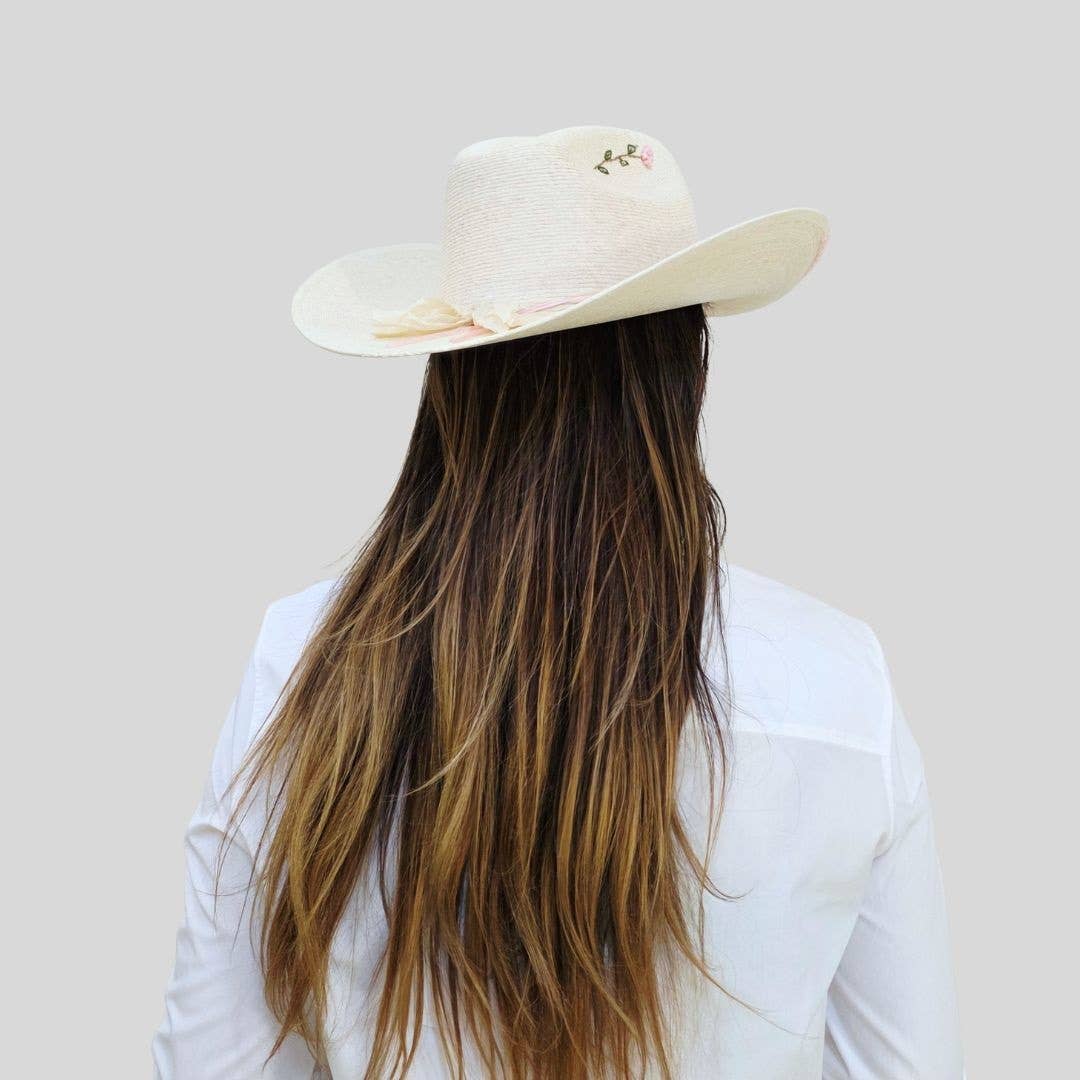 Giuliana Straw Cowboy Crown Hat - Luxe EQ