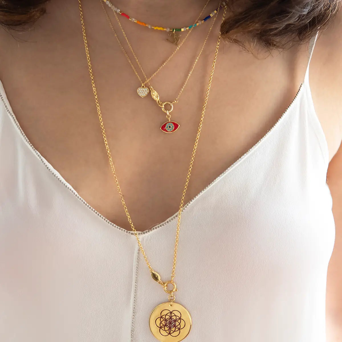 Atelier Petites Pierres Red Evil Eye Necklace - Luxe EQ