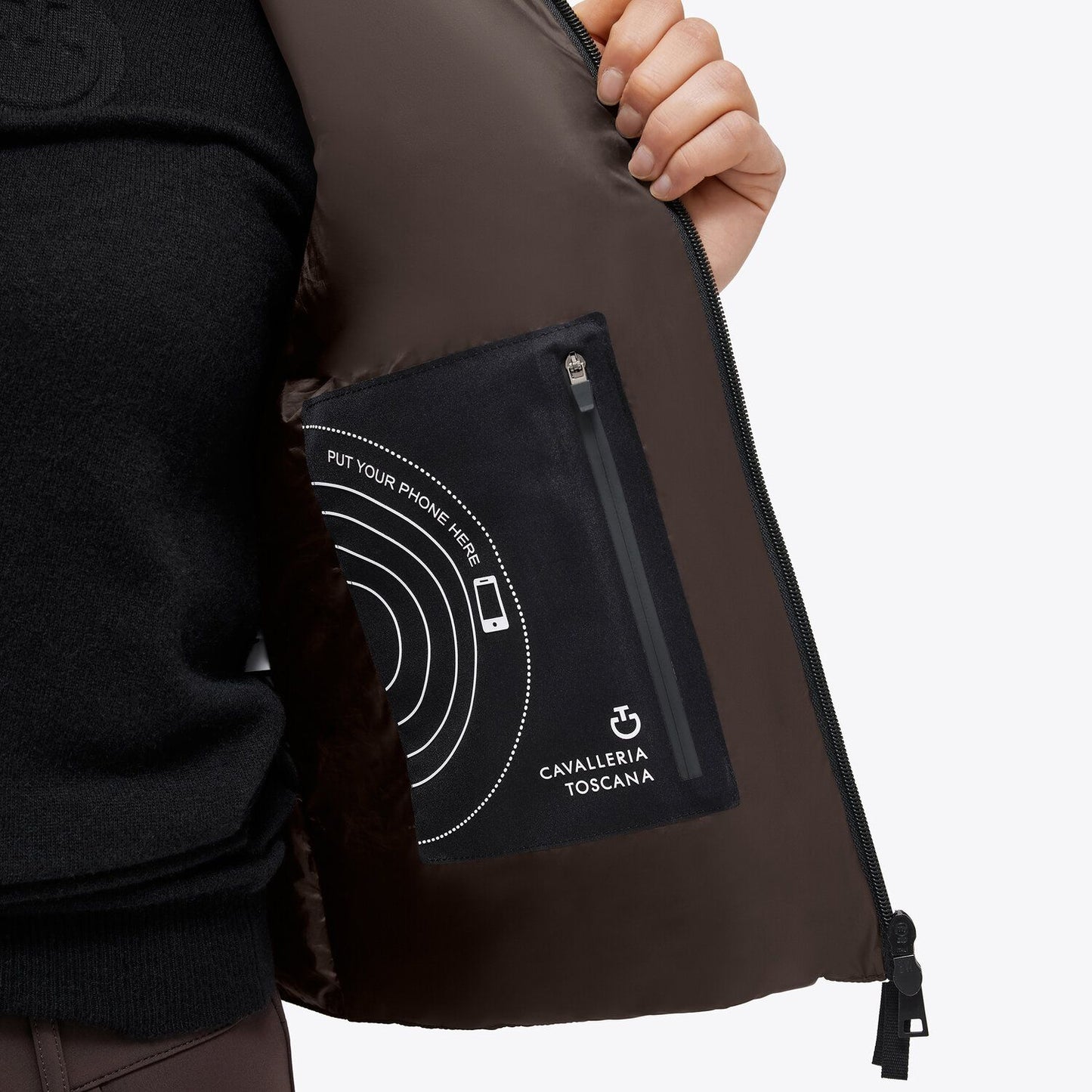 Cavalleria Toscana Nylon Puffer Vest w/ Back Embroidery