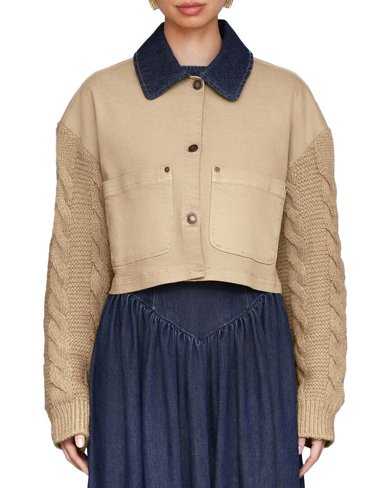 Avec Les Filles Mixed Media Chore Jacket