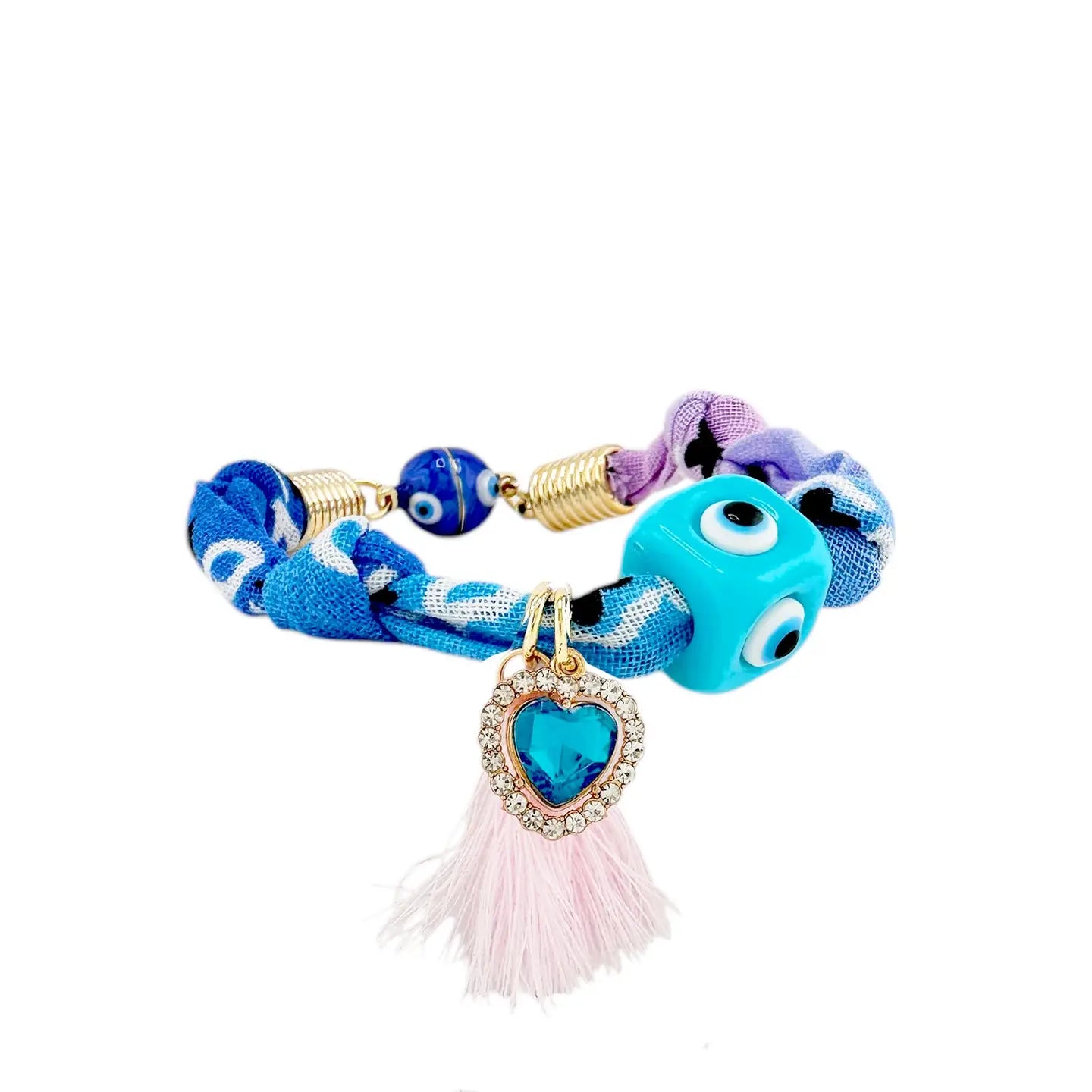 LOVE, LISA Ashleigh Evil Eye Bandana Tassel Bracelet - Luxe EQ