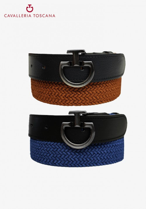 Cavalleria Toscana Women's Elastic Belt CT clasp Copper/Black - Luxe EQ