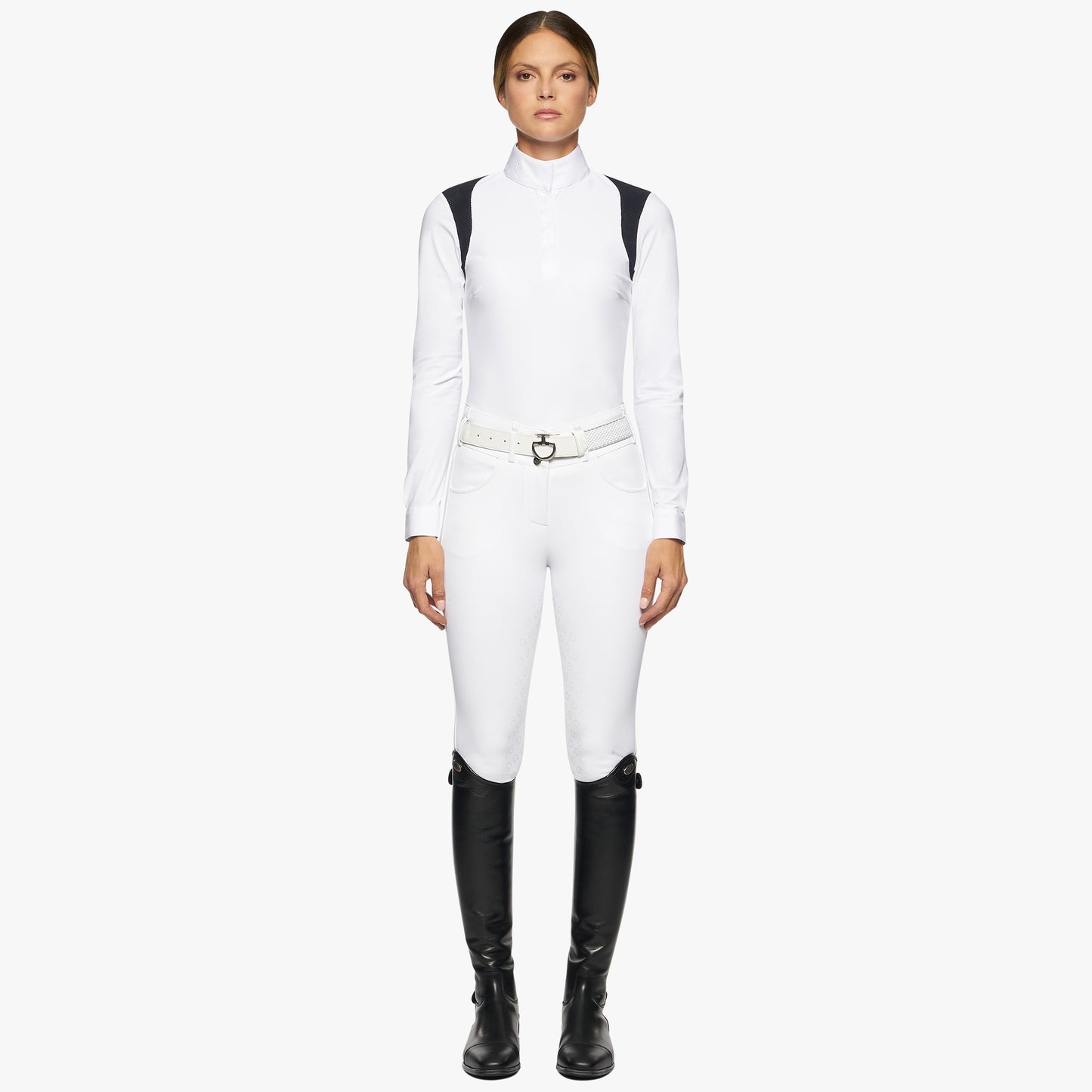 Cavalleria Toscana Women's Jersey L/S Shirt w/ Perforated Details