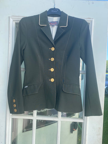 Winston Equestrian Coat Sale 40R Navy with Carcoal Suede Collar