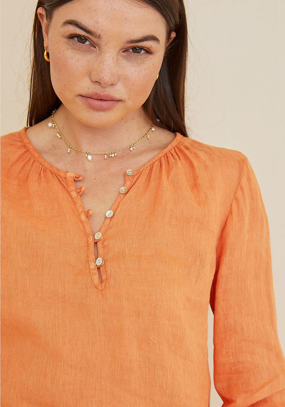 Bella Dahl Long Sleeve Button Loop Pullover