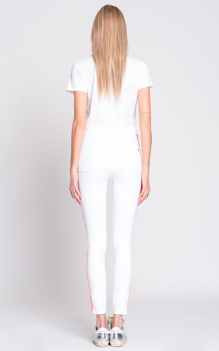 Black Orchid Denim Robin High Rise Frayed Skinny with Racer Stripes - Snow White - Luxe EQ