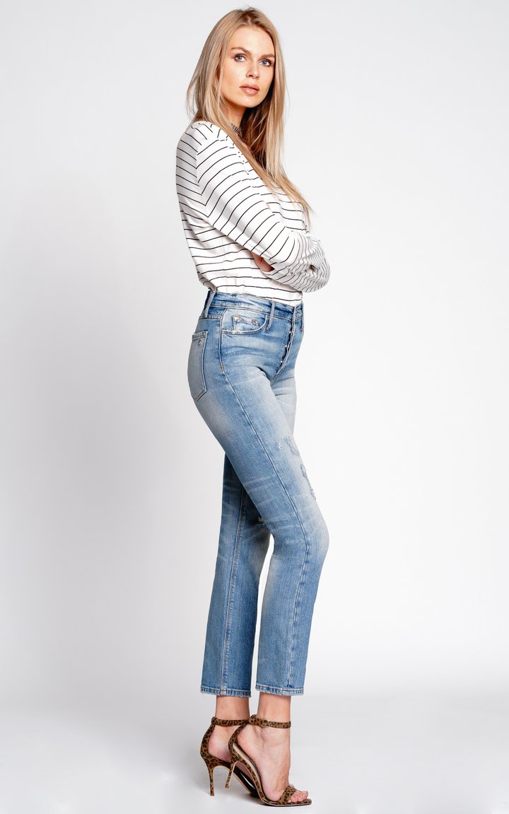 Black Orchid Denim Joan High Waisted Straight - Dune - Luxe EQ