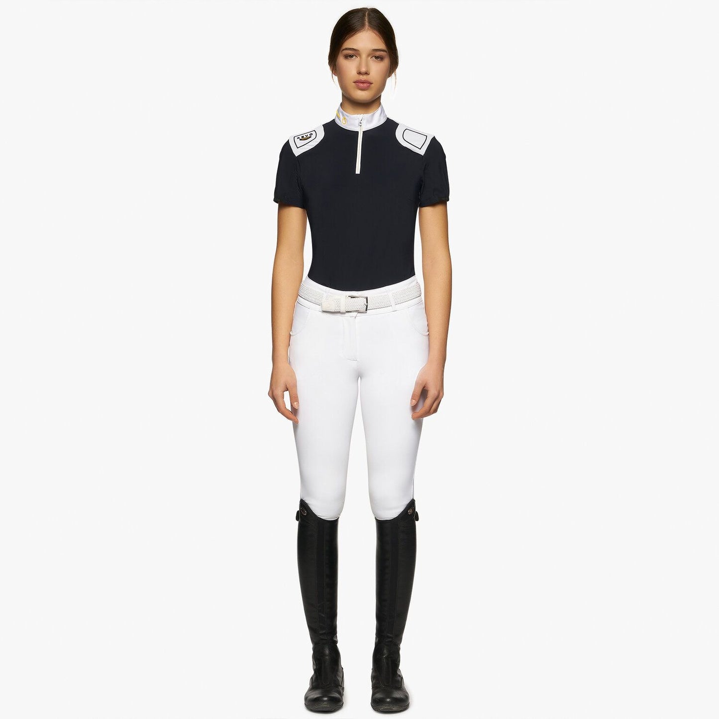 Cavalleria Toscana R-Evo Epaulet S/S Zip Competition Shirt