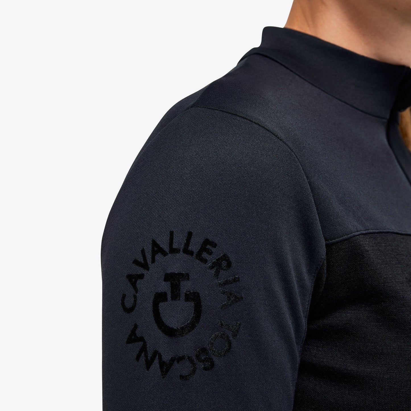 Cavalleria Toscana Women's CT Orbit Tech Wool Mock Zip Turtleneck