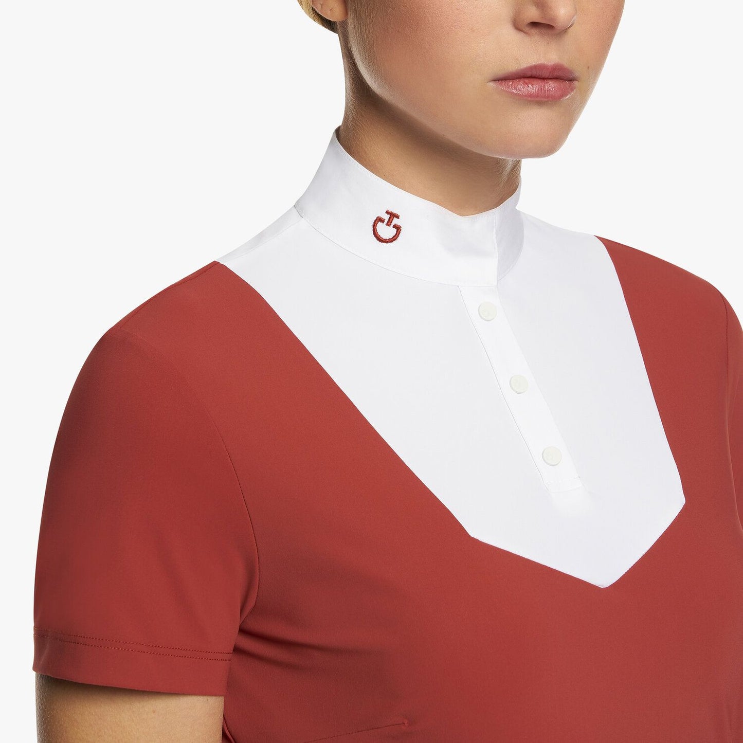 Cavalleria Toscana Women's Pentagon Bib Jersey S/S Button Competition Polo