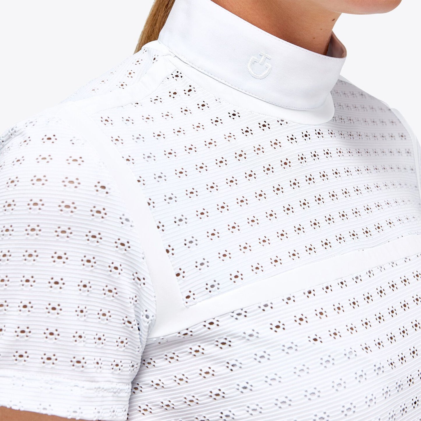 Cavalleria Toscana Women’s Jacquard Jersey Side Zip S/S Competition Polo