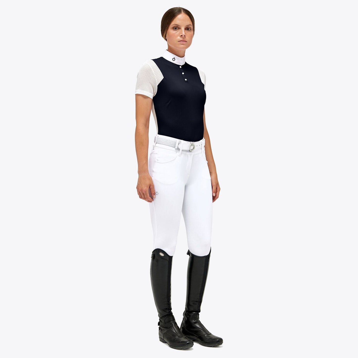 Cavalleria Toscana Women’s Lightweight Pique Tech Mesh S/S Competition Polo