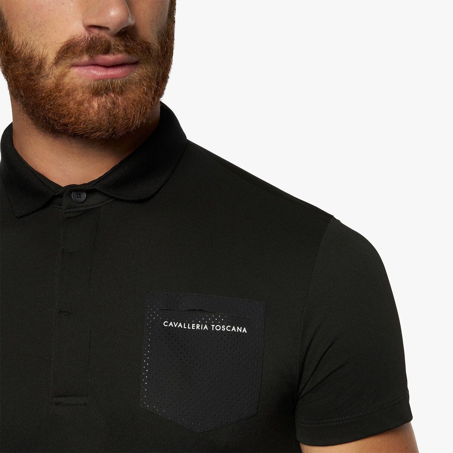 Cavalleria Toscana Men's Performance Pique Knit Training Polo