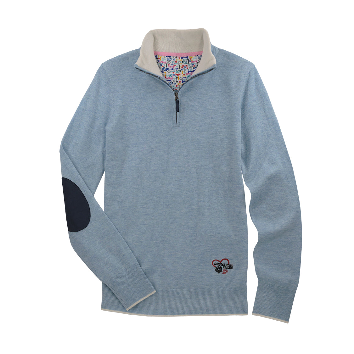Essex Classics Danny & Ron’s Sky Blue “Trey” Quarter-Zip Sweater - Luxe EQ