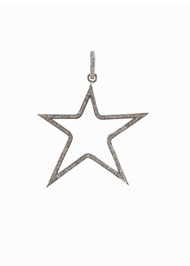 Harvest Jewels Cutout Star Pave Diamond Pendant - Luxe EQ