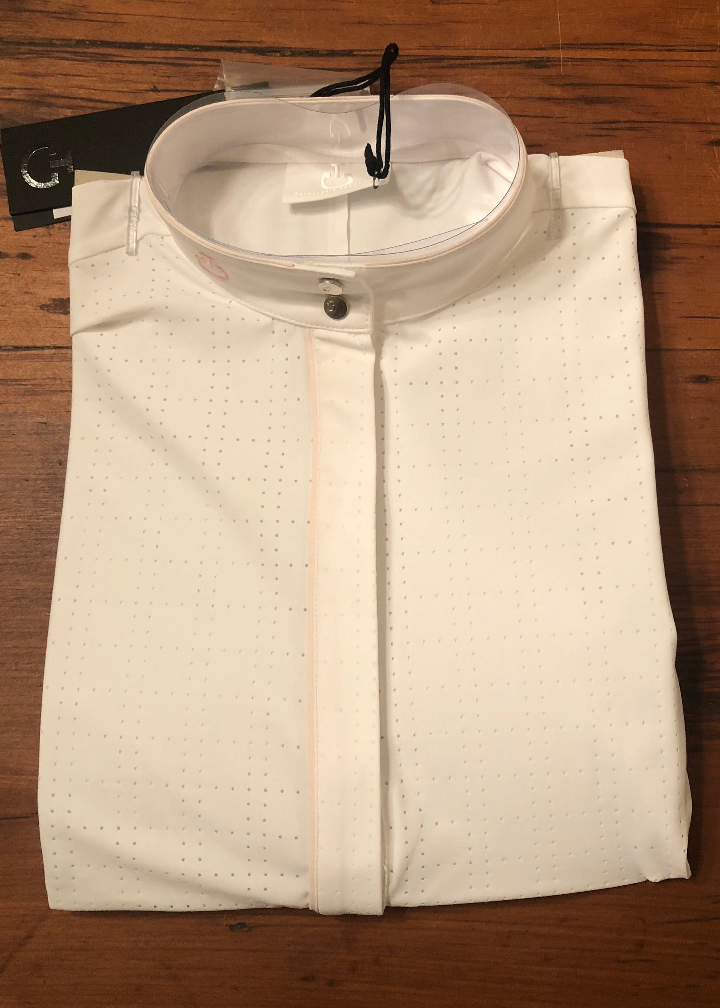 Cavalleria Toscana Perforated Competition Shirt with Piping - Luxe EQ