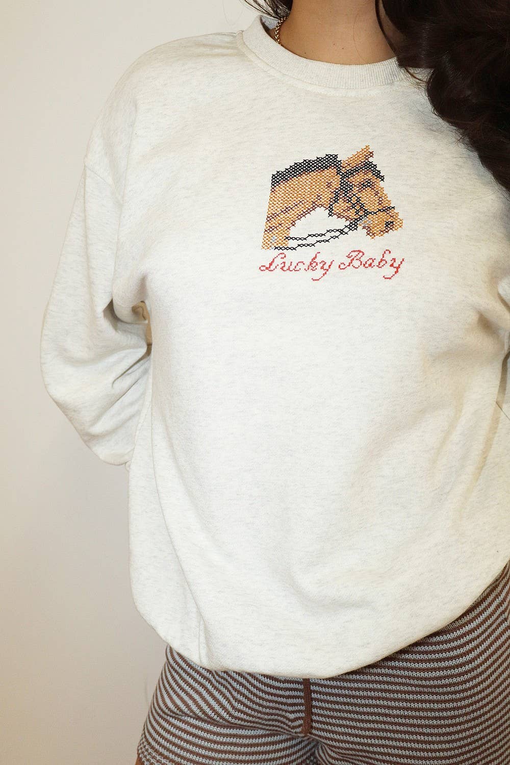 Lucky Baby Graphic Crewneck Sweatshirt