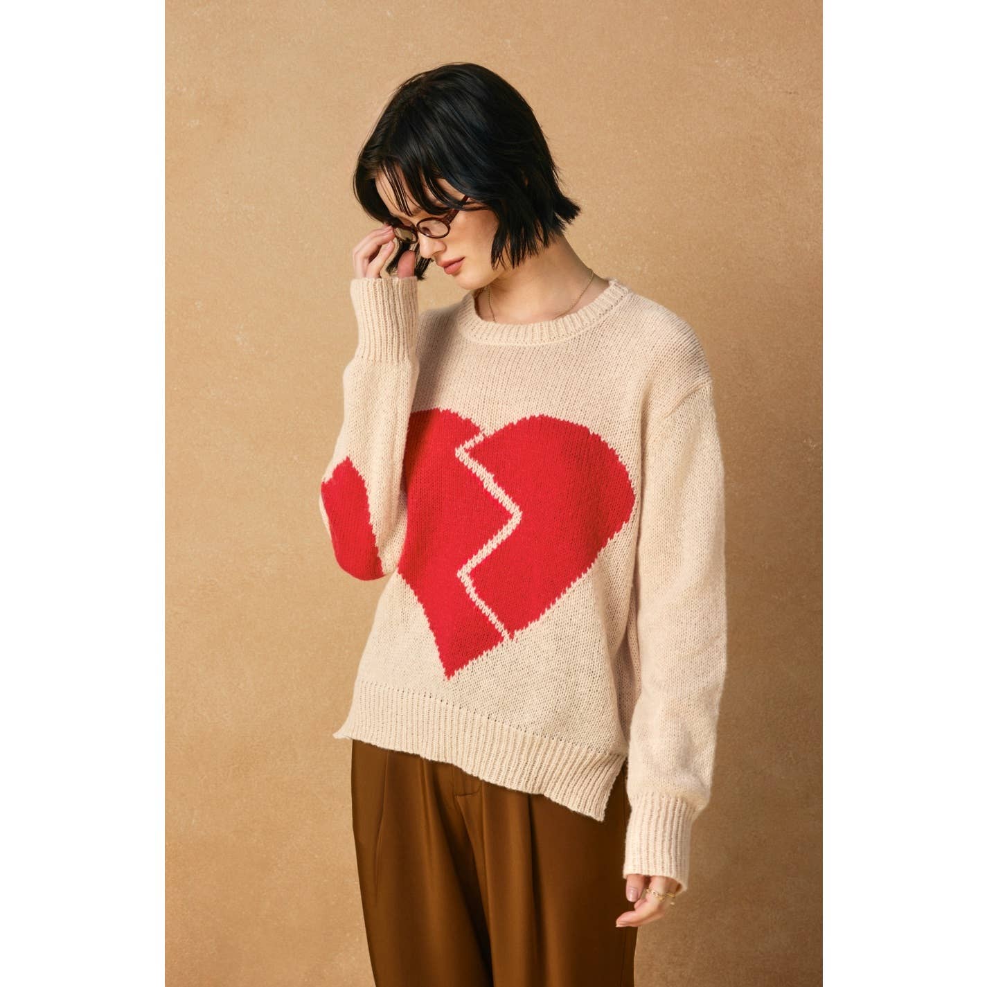 Broken Heart Relaxed Sweater - Luxe EQ