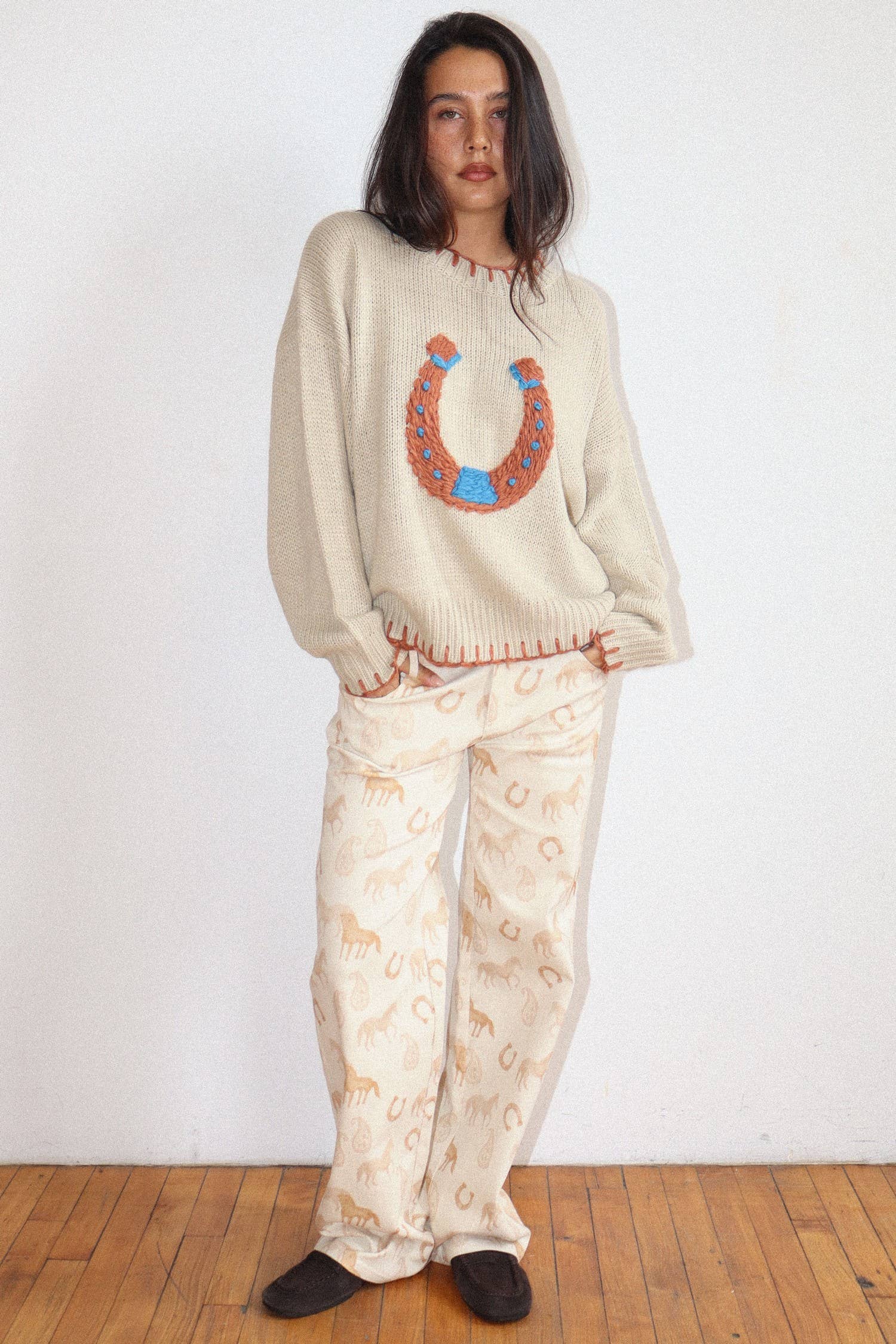 Horseshoe Stitch Oversized Sweater - Luxe EQ