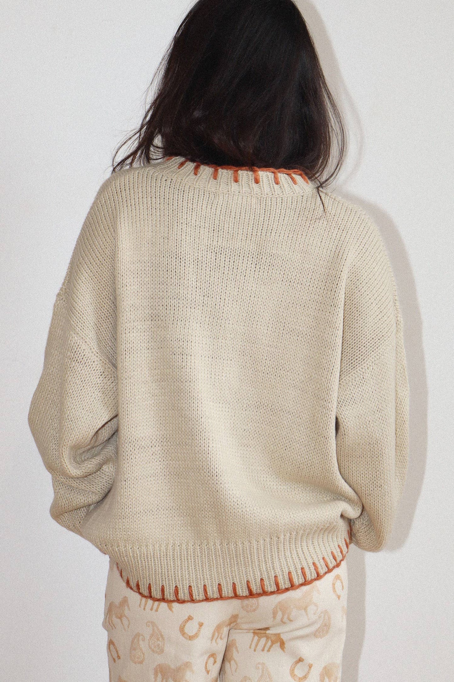 Horseshoe Stitch Oversized Sweater - Luxe EQ