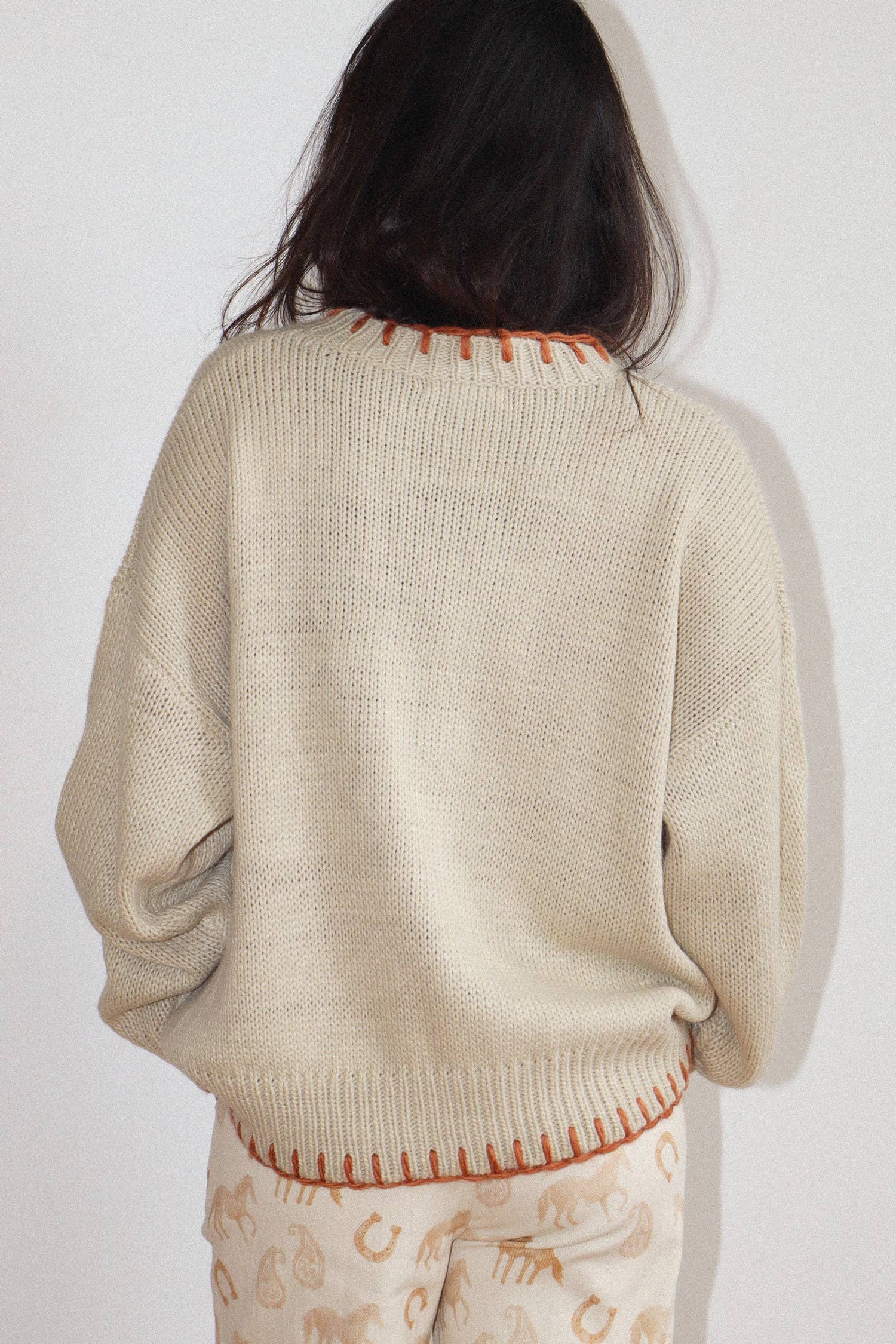 Horseshoe Stitch Oversized Sweater - Luxe EQ
