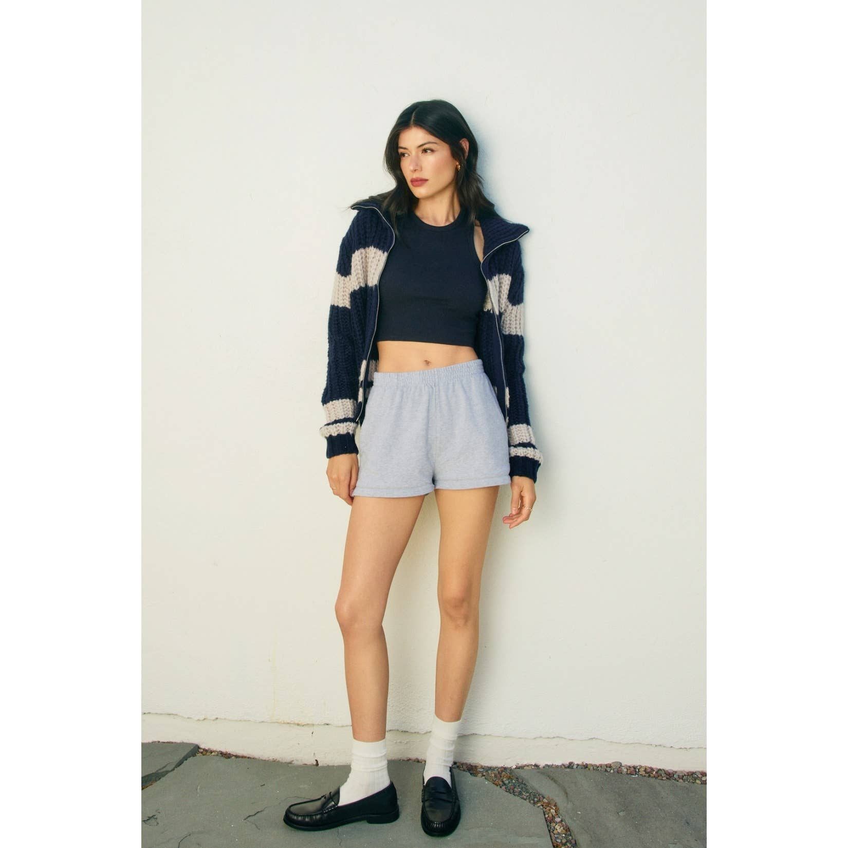 Striped Sweater Jacket - Luxe EQ