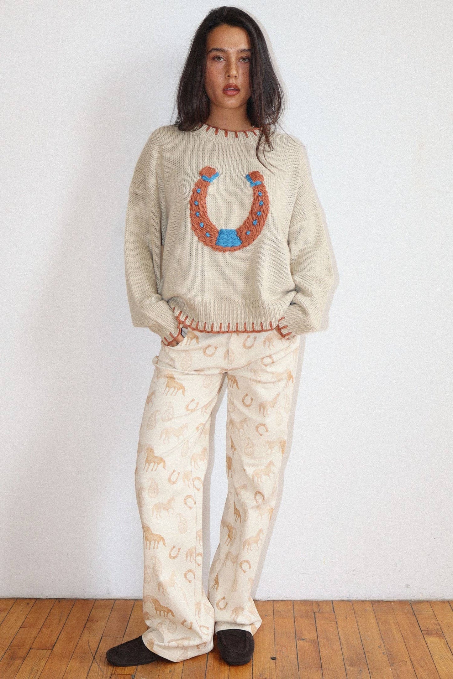 Horseshoe Stitch Oversized Sweater - Luxe EQ