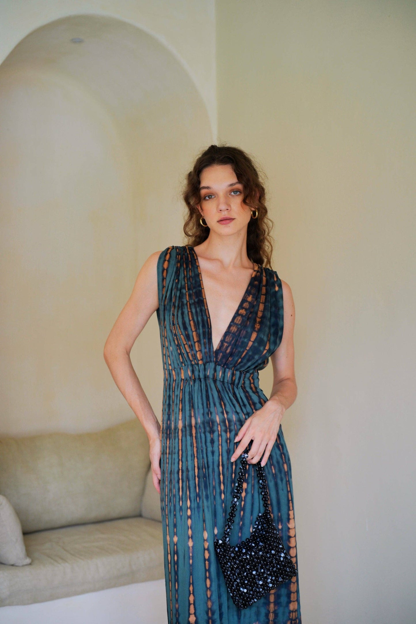Clara Maxi Slip Dress in Deep Sea Blue - Luxe EQ