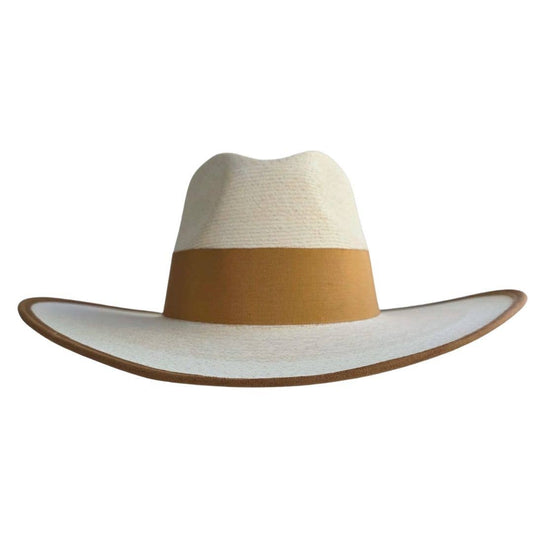 Fia Straw Western Crown Hat- Bleach Straw - Luxe EQ