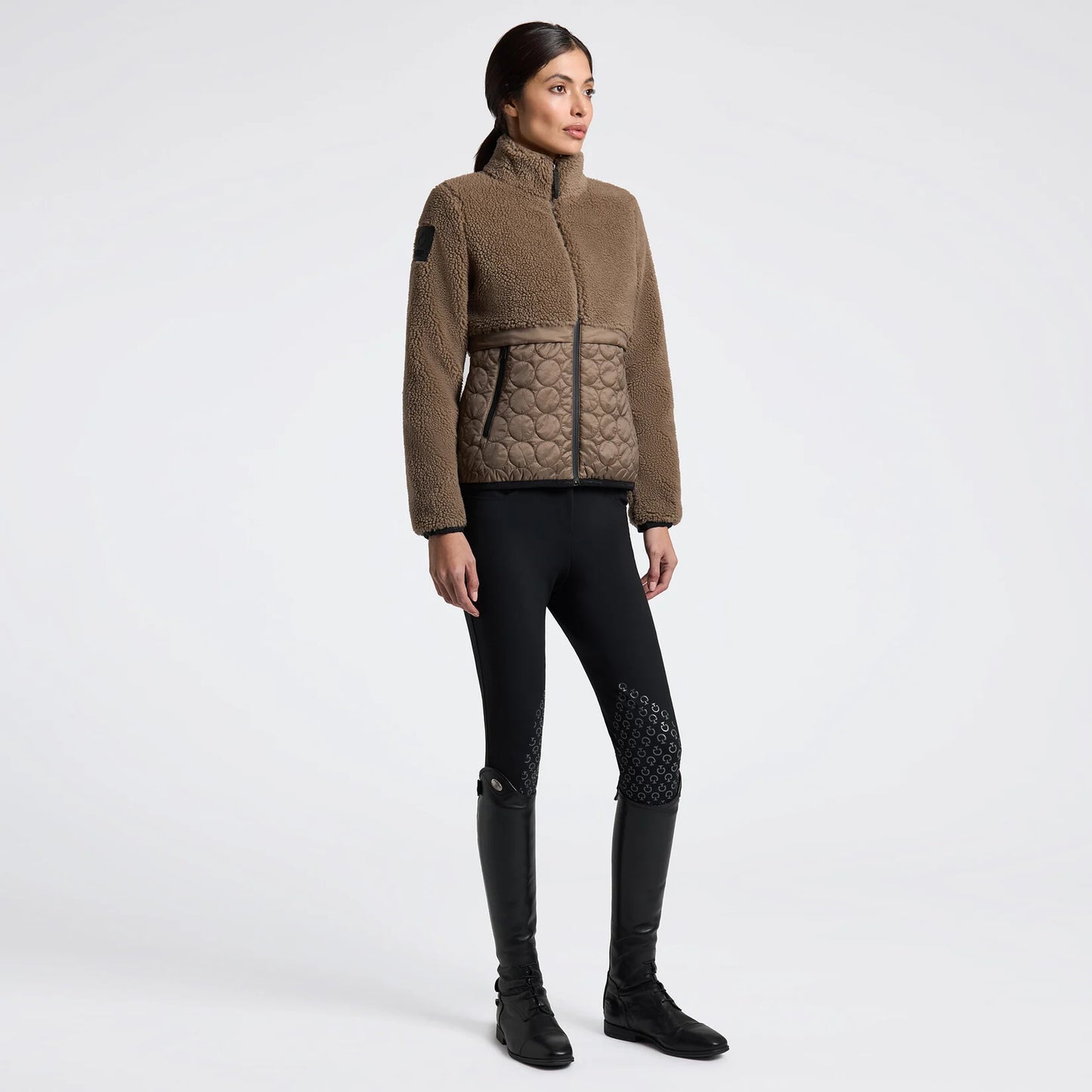 Cavalleria Toscana MAD152 Teddy Bear Fleece & Nylon Zip Up - Luxe EQ