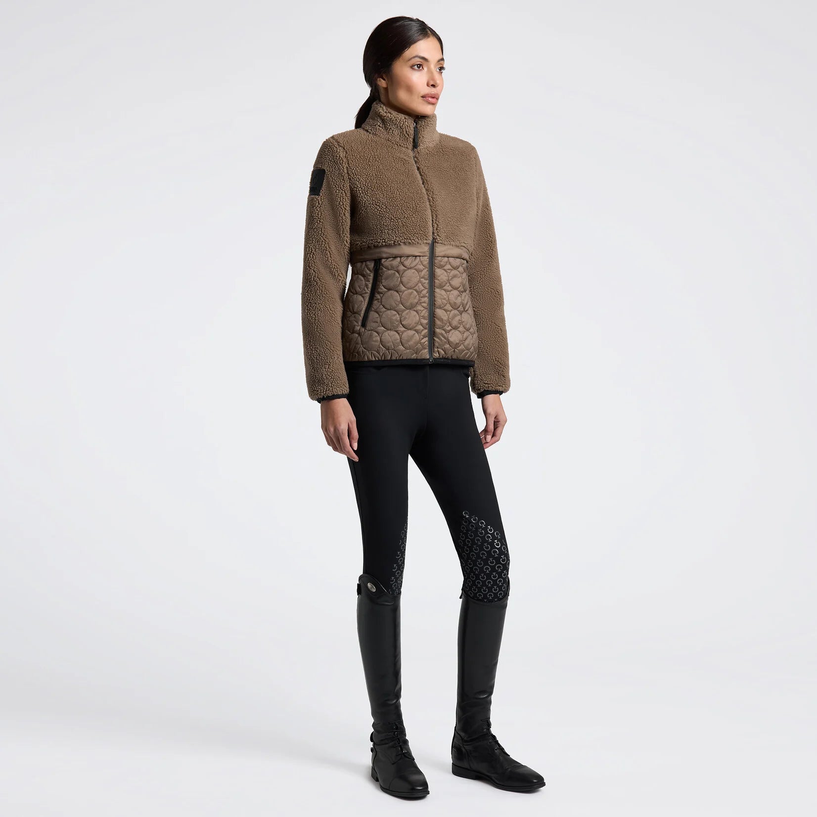 Cavalleria Toscana MAD152 Teddy Bear Fleece & Nylon Zip Up - Luxe EQ