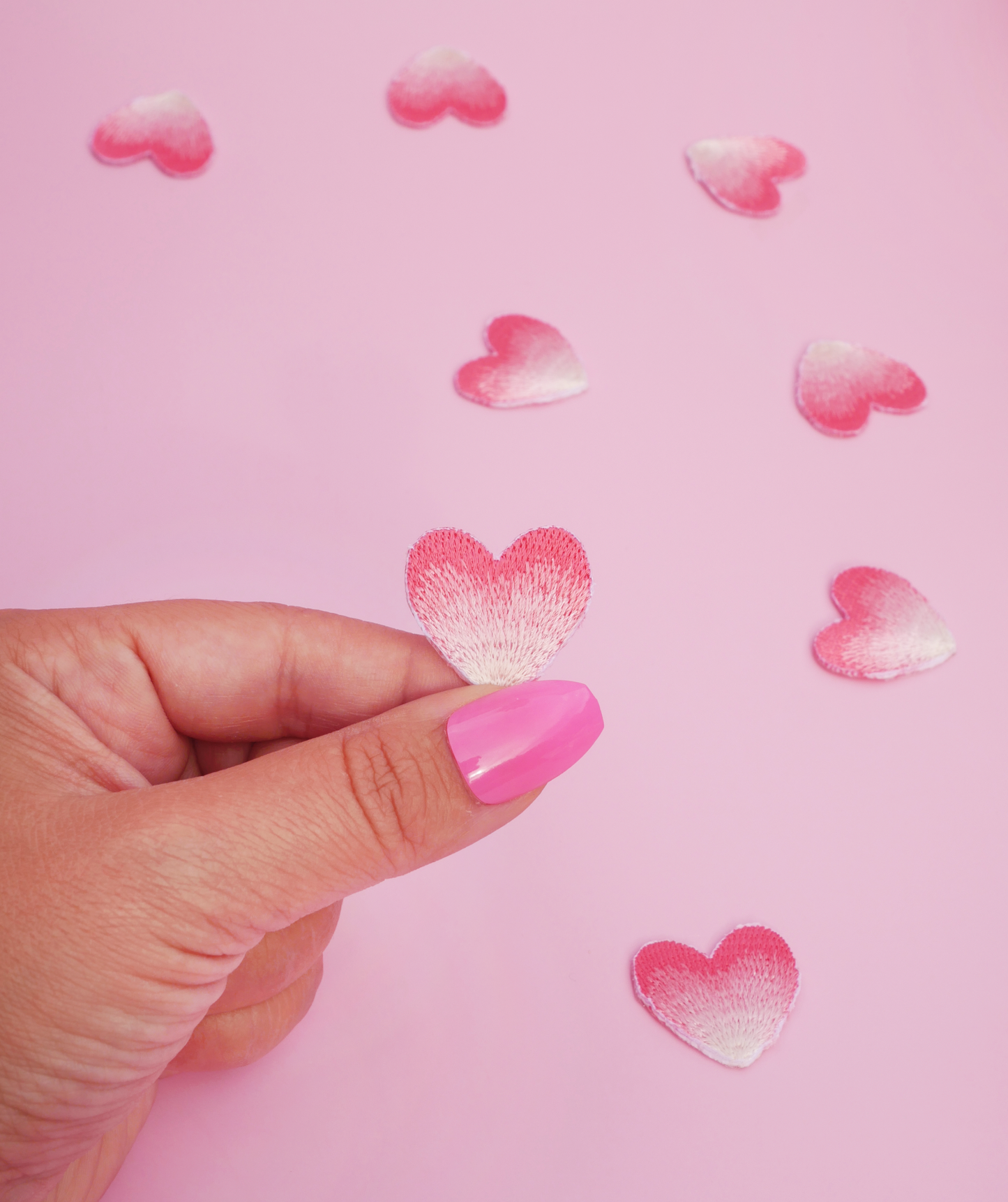 Mini Heart Grenadine Iron-On Patch