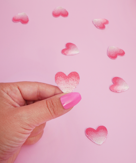 Mini Heart Grenadine Iron-On Patch