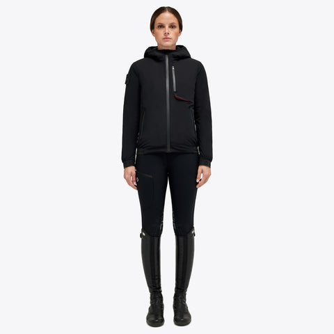 Cavalleria Toscana Jersey Fleece Hoodie with Cable Knit