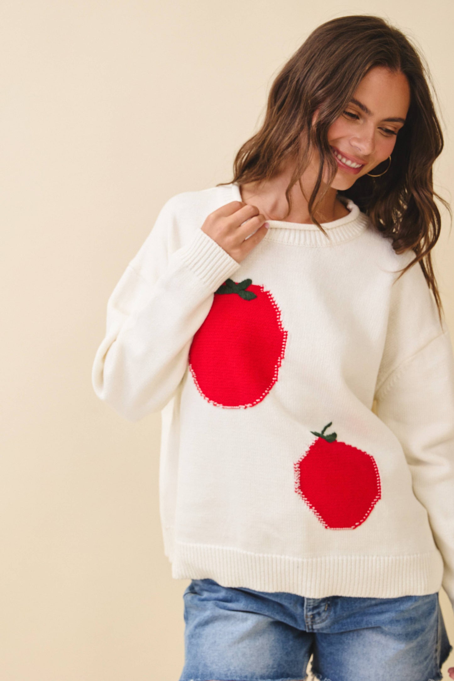 3434GK Oversized Graphic Knit Sweater
