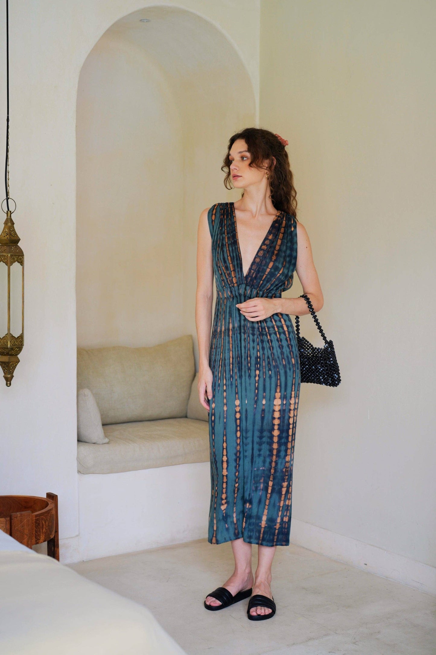 Clara Maxi Slip Dress in Deep Sea Blue - Luxe EQ