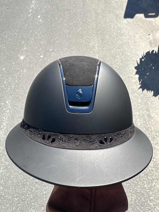 Samshield 2.0 Miss Shield Custom Crystal Flower Embroidery/Top Alct/Black Chrome Blazon/Black Chrome Trim