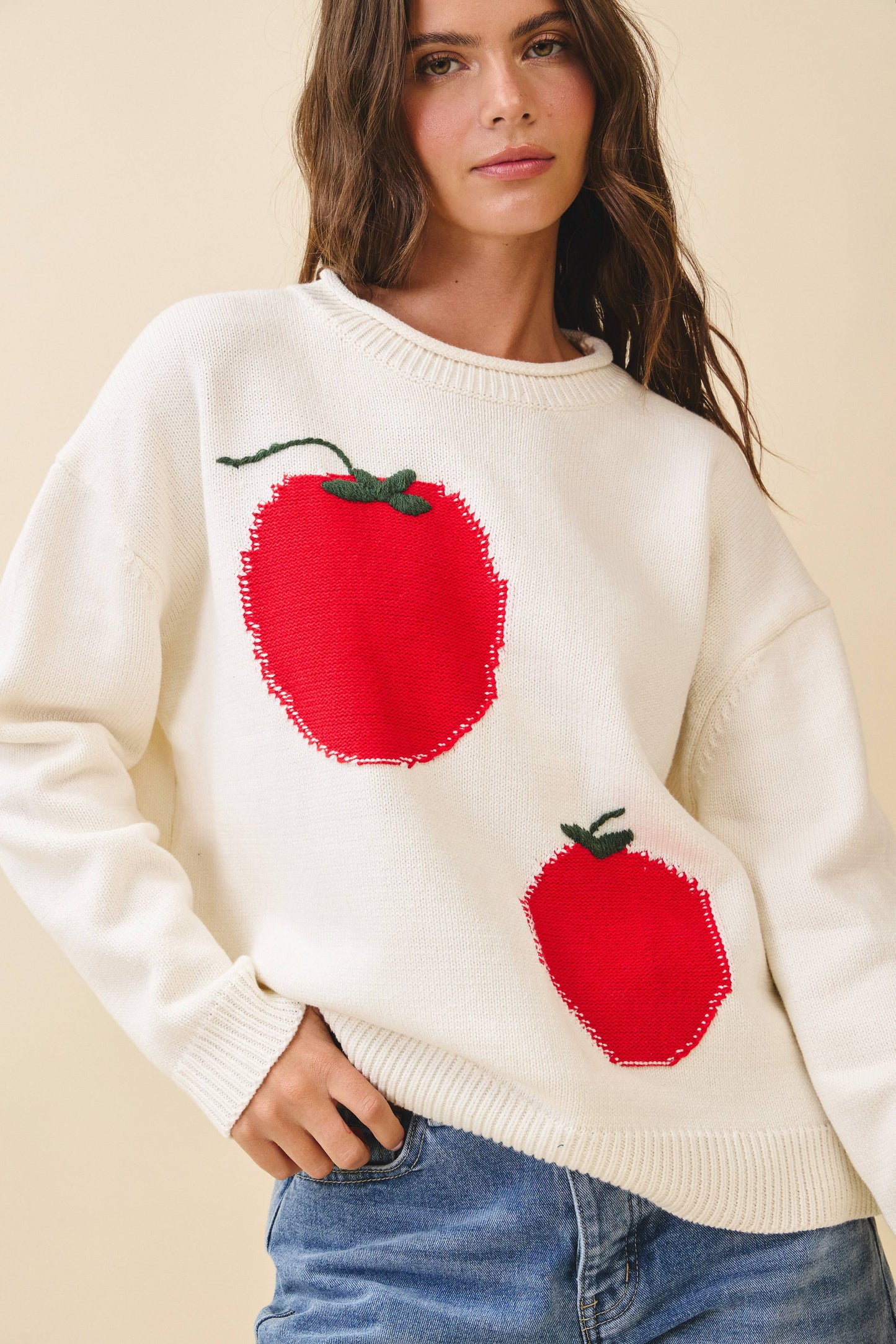 3434GK Oversized Graphic Knit Sweater