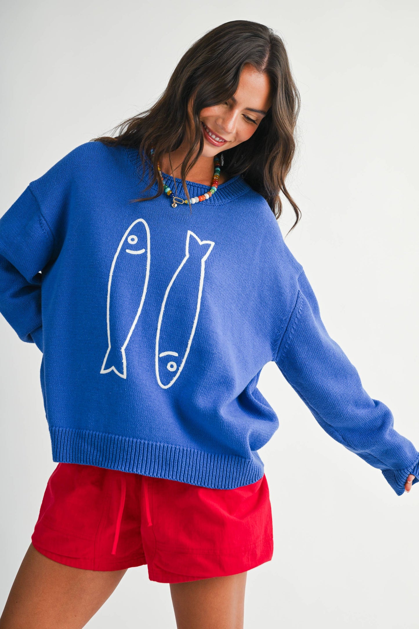 3434GK Oversized Graphic Knit Sweater