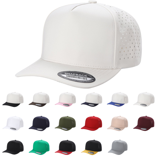 Unbranded 5 Panel Perforated Laser Mesh Hat Waterproof Cap