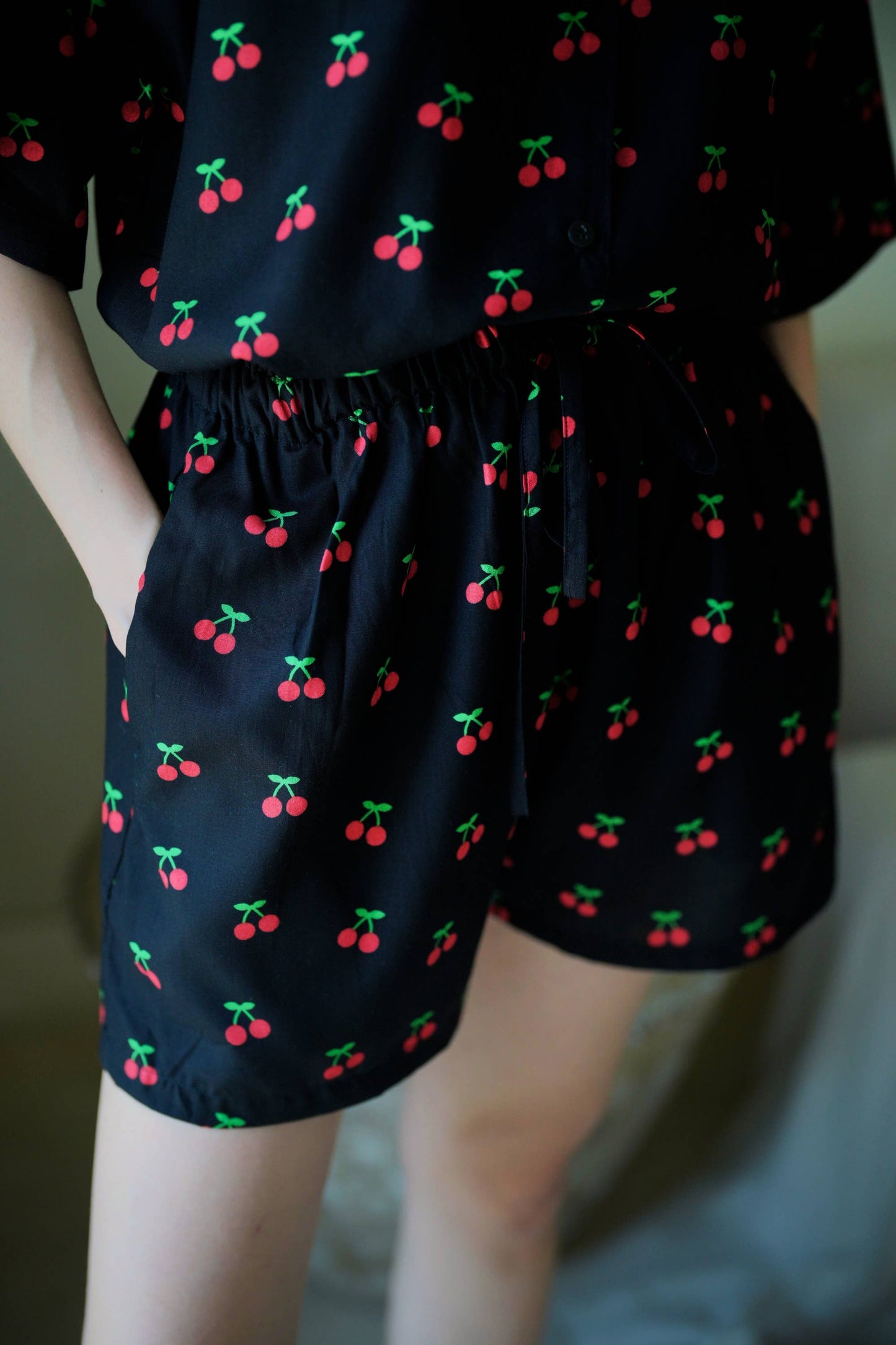 Cherry-Print Travel Matching Set - Luxe EQ