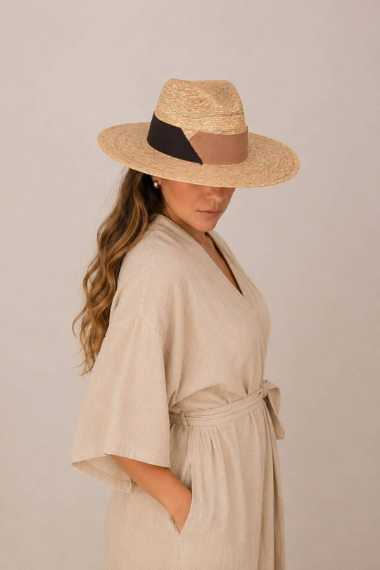 Cacia Straw Explorer Crown Hat - Luxe EQ