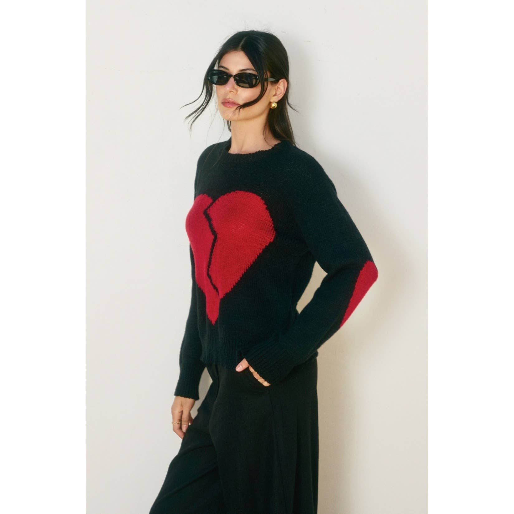 Broken Heart Relaxed Sweater - Luxe EQ