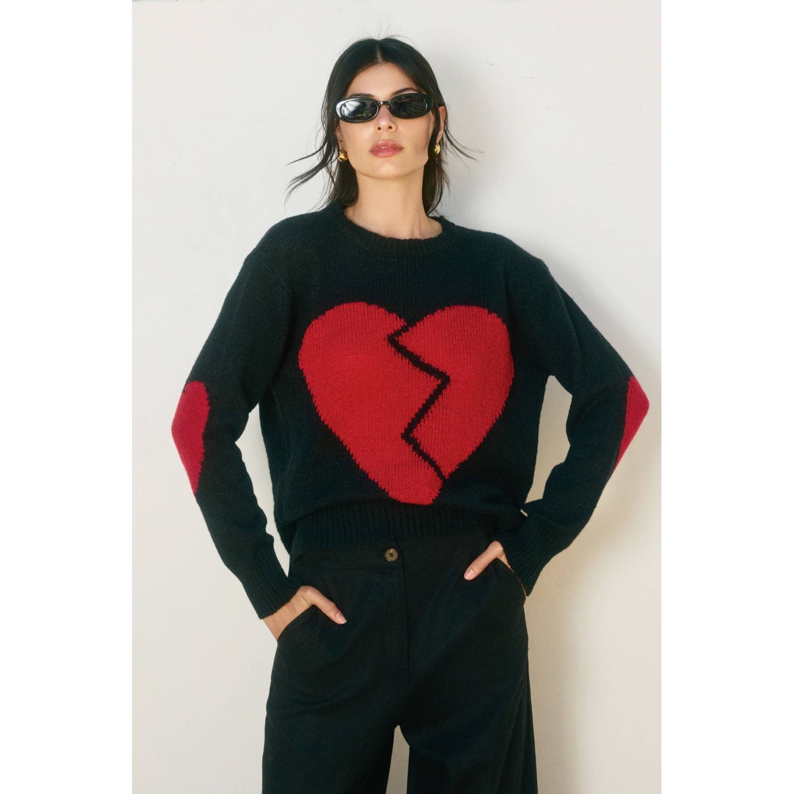 Broken Heart Relaxed Sweater - Luxe EQ