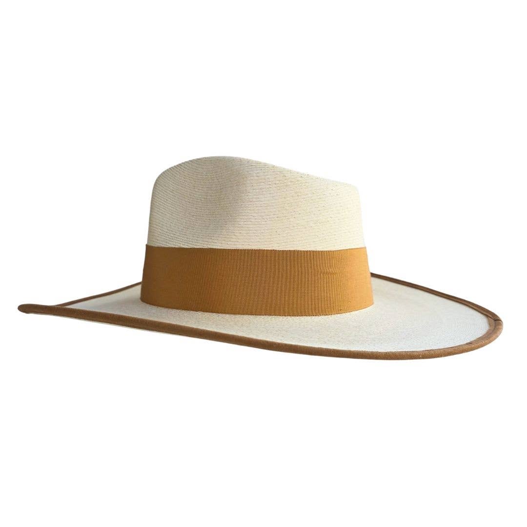 Fia Straw Western Crown Hat- Bleach Straw - Luxe EQ