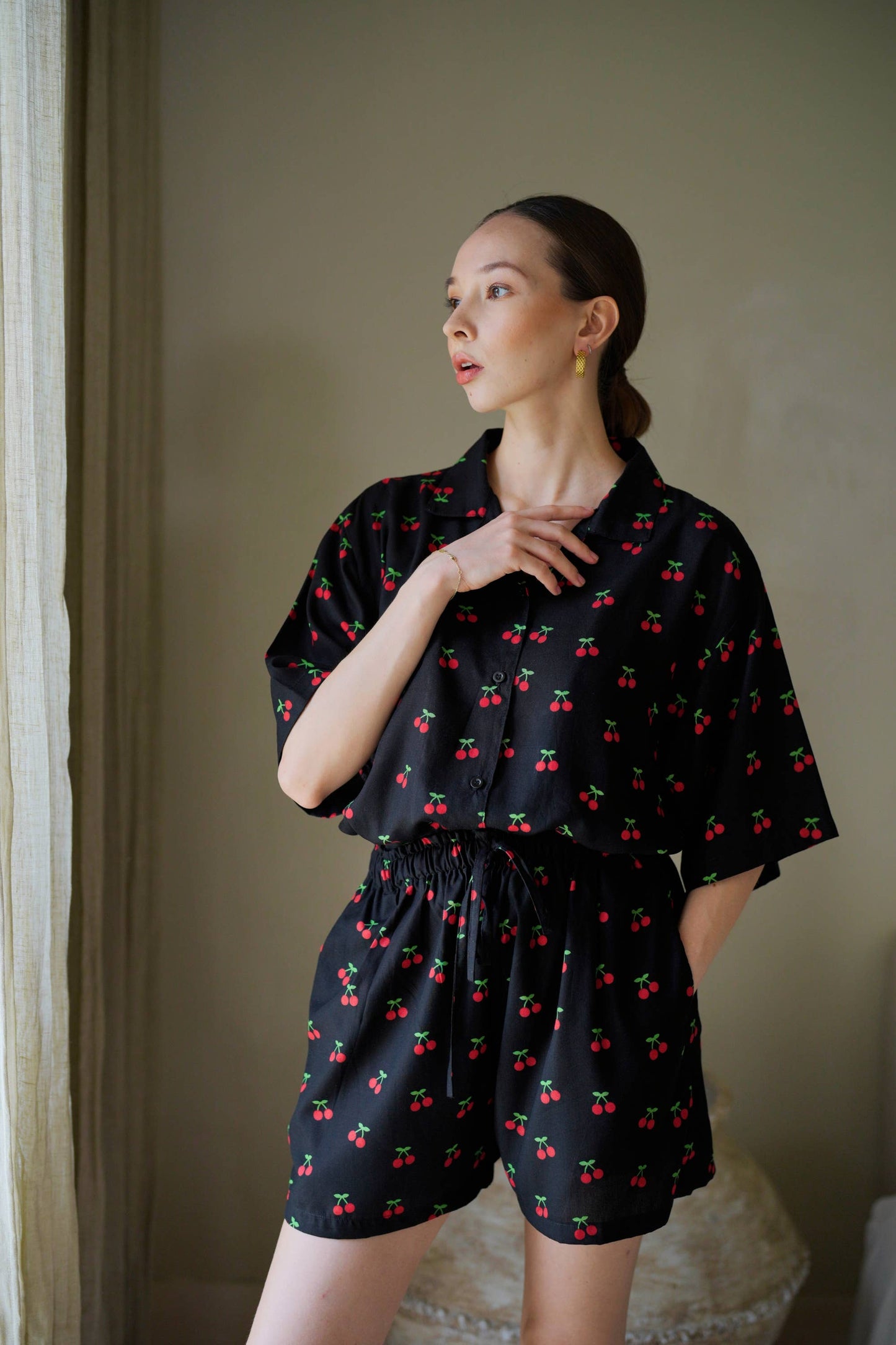 Cherry-Print Travel Matching Set - Luxe EQ