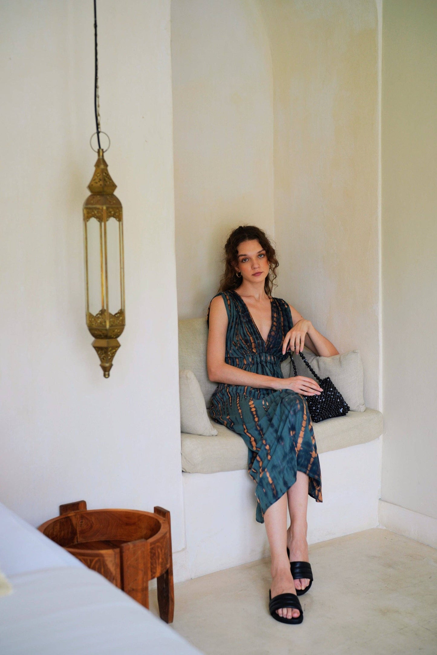 Clara Maxi Slip Dress in Deep Sea Blue - Luxe EQ