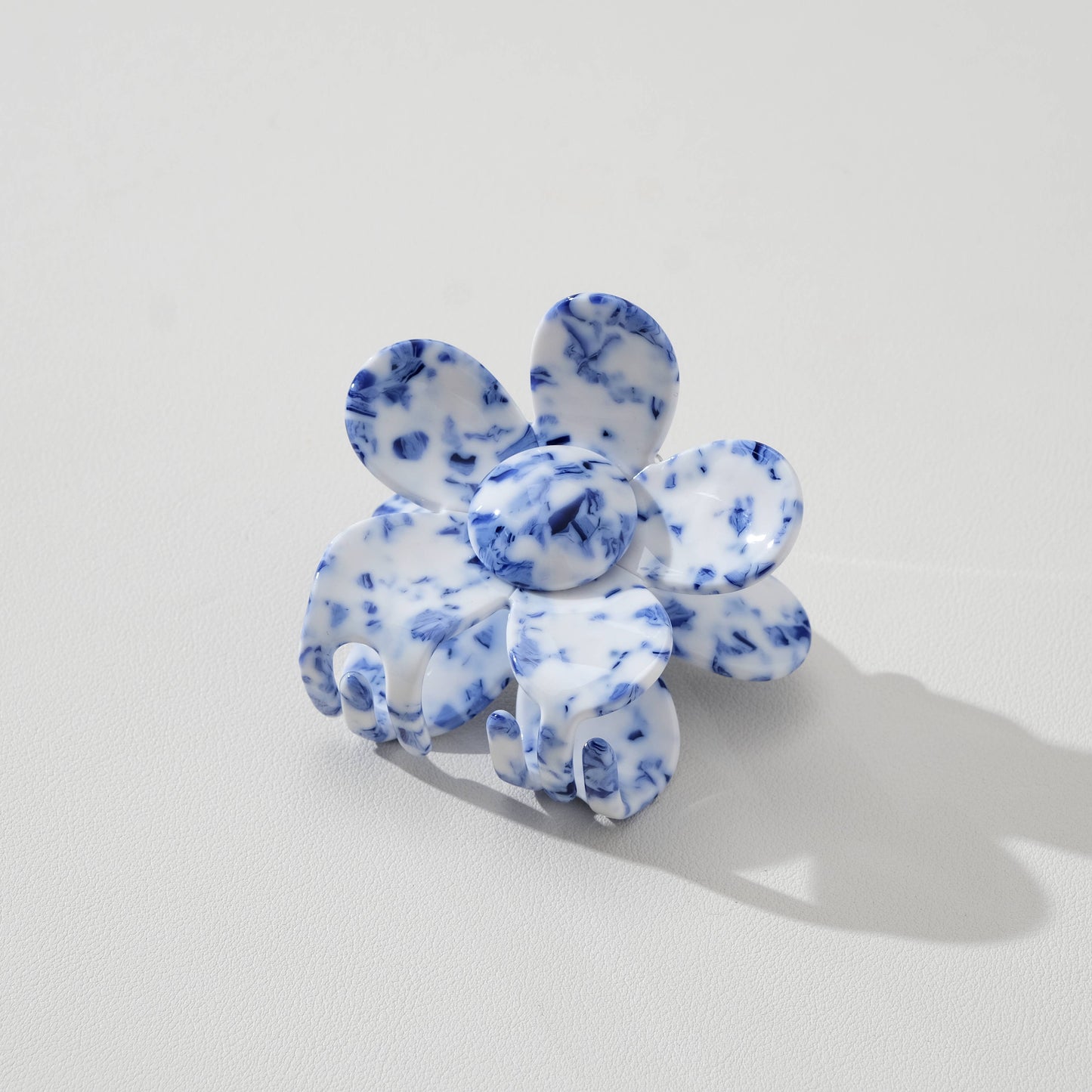 Jasmine Coastal Blue Flower Claw Clip - Medium